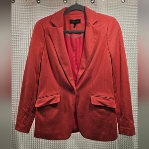 Talbots Coral-Red Single-Button Tailored Blazer